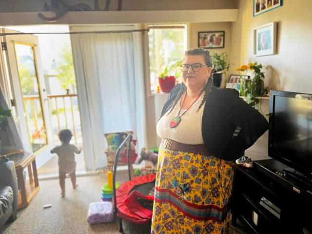 Joni Olfhoff is dressed professionally. Taken in her home.