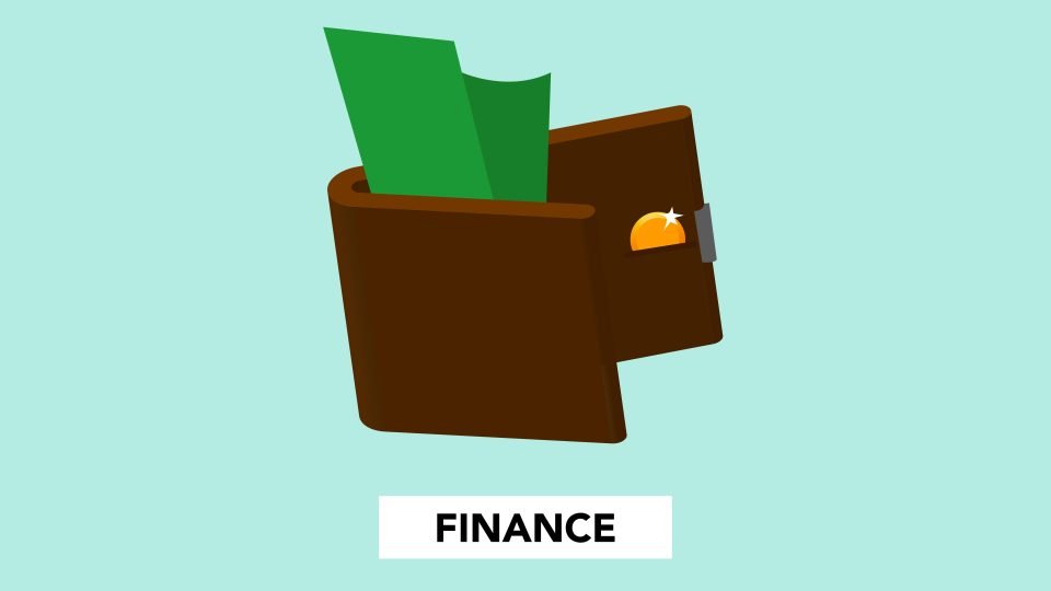 A wallet with bills poking out and the word "finance" on a light blue background. (Monstera Productions/Pexels)