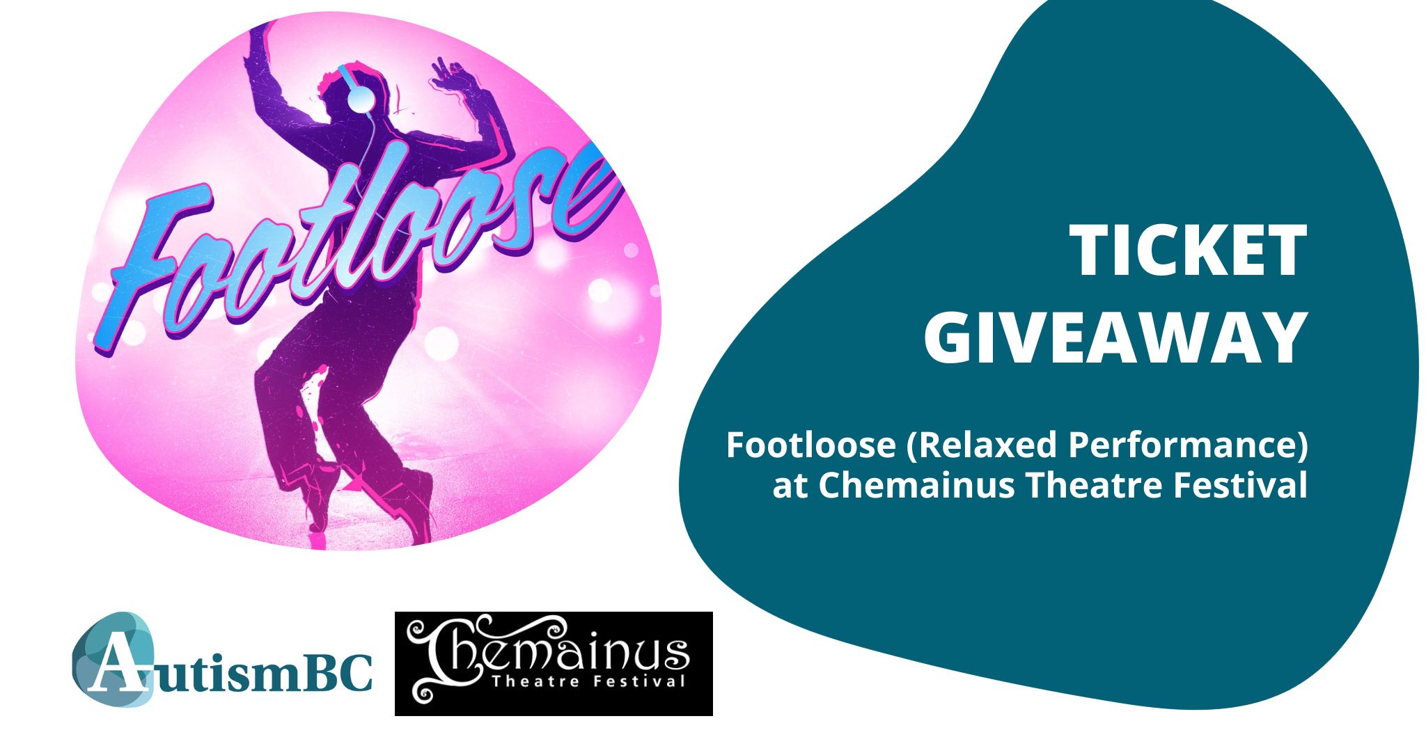 The event banner for a relaxed performance of Footloose happening at Chemainus Theatre Festival in July.