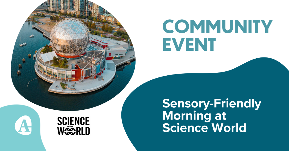 Promotional event banner for Sensory-Friendly Morning at Science World.